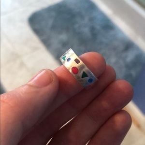 geometric sterling silver ring
